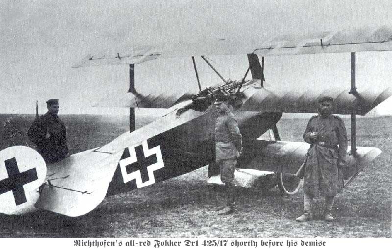 photograph of German World War I Fokker Dr1 triplane