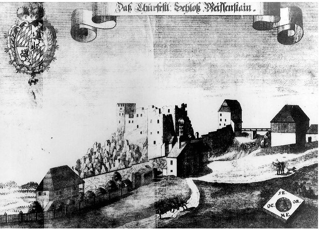 1726 engraving of the castle at Regen in Bavaria