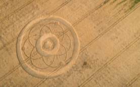 photo of crop circle in a wheat field