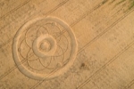 photo of crop circle in a wheat field