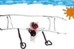 child's drawing of a World War 1 biplane