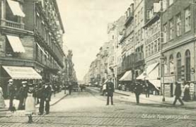 1907 photograph of Kongensgade street in Copenhagen, where the fire broke out 1907 photograph of Kongensgade street in Copenhagen, where the fire broke out