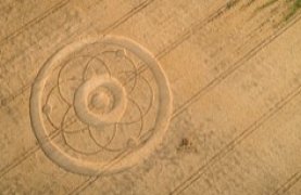 photo of crop circle in a wheat field