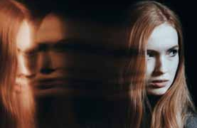 image of young girl with divided personality