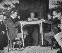 photo of seance attended by Morselli (left)