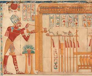 Copy of a wall painting at the Temple of Seti at Abydos