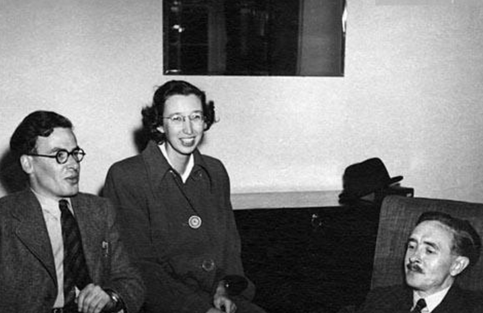 Fraser Nicol (right) with Donald West and Betty Humphrey