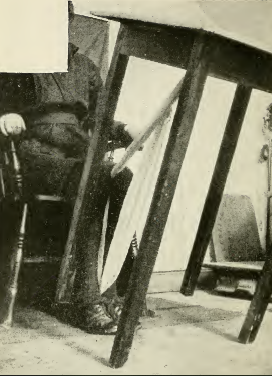 above and below: photographs of a 'whitish translucent' substance which Crawford believed formed 'psychic rods' by which raps and levitations were achieved.